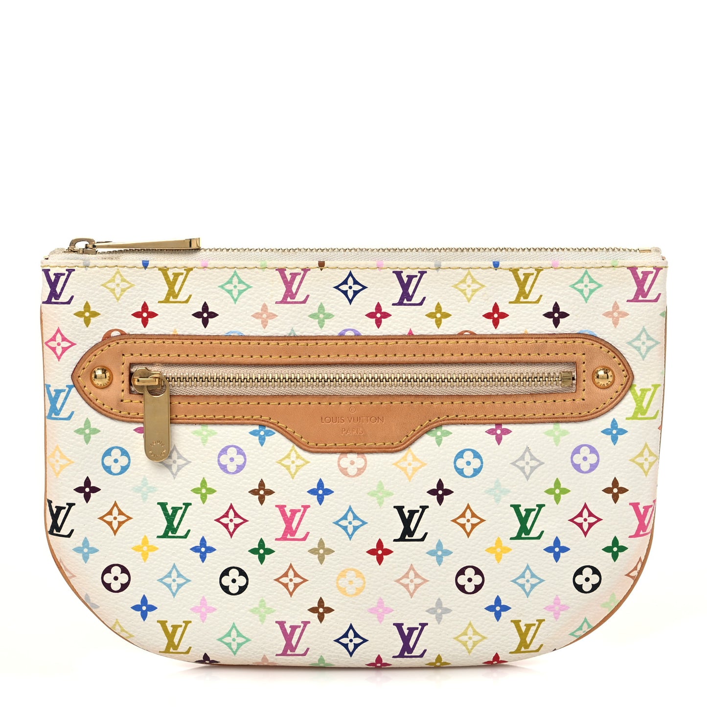 Monogram Multicolor Pochette Plate GM White