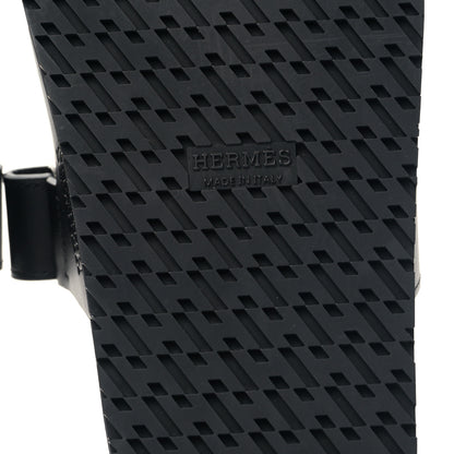 Hermes Calfskin Womens Chypre Sandals 37 Black 6 of 9