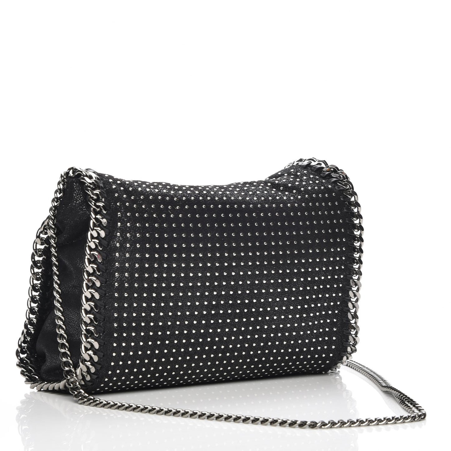 Shaggy Deer All Over Studs Mini Falabella Tote Black
