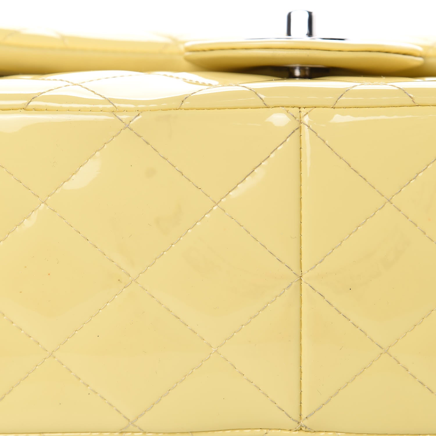 Chanel Patent Quilted Jumbo Double Flap Yellow 14 of 16