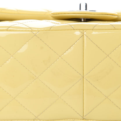 Chanel Patent Quilted Jumbo Double Flap Yellow 14 of 16