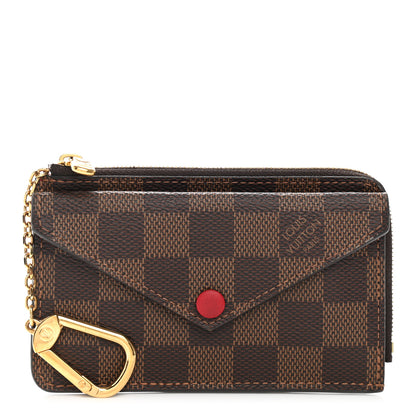 Louis Vuitton Damier Ebene Recto Verso Card Holder Red 1 of 7