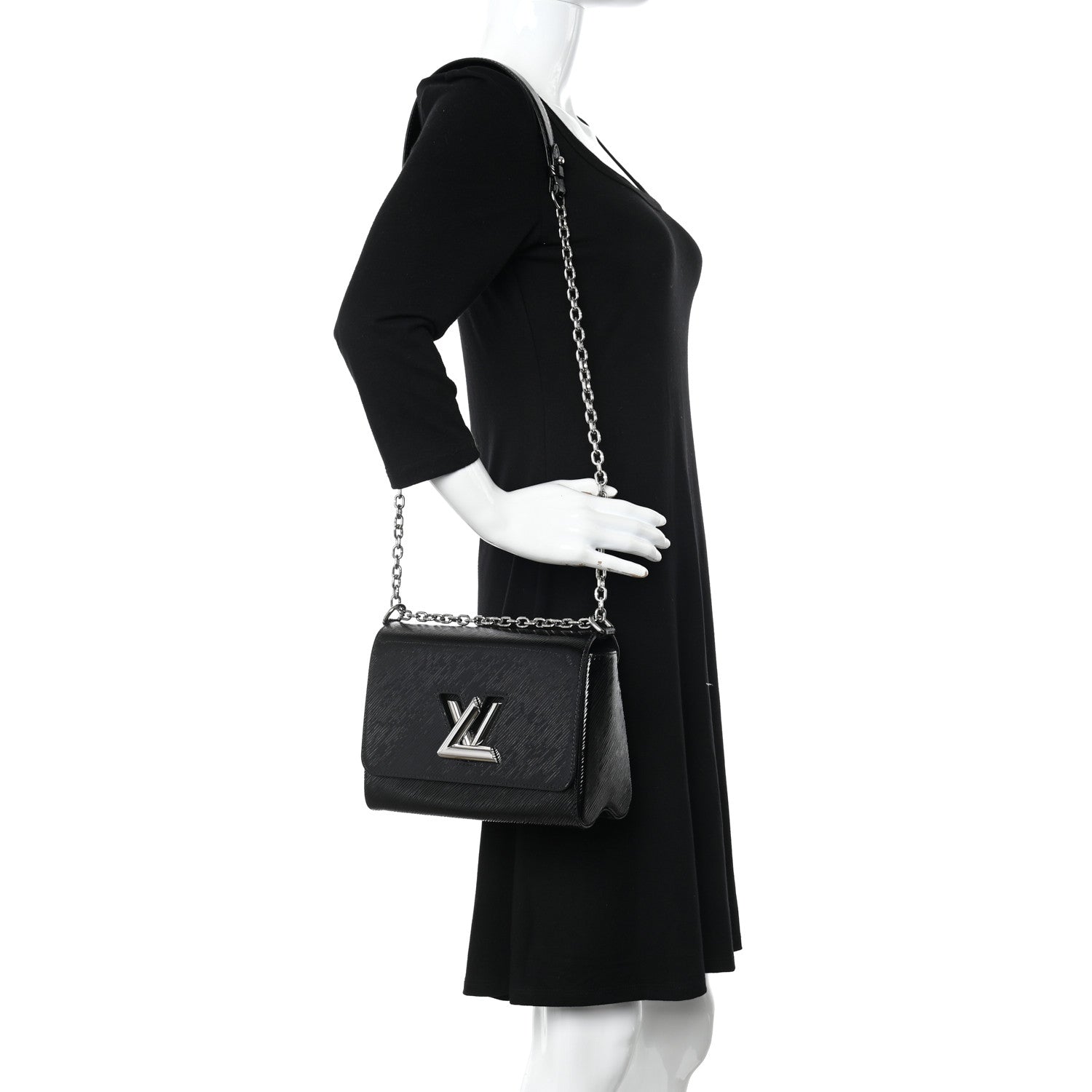 Louis Vuitton Electric Epi Twist Shoulder Bag MM Black 2 of 9
