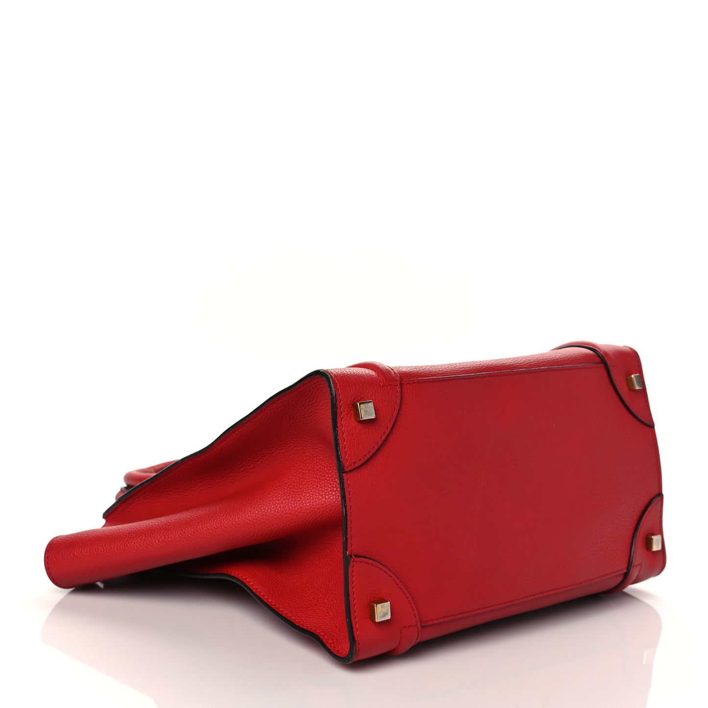Drummed Calfskin Mini Luggage Coquelicot