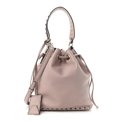 Valentino Garavani Pebbled Calfskin Small Rockstud Bucket Bag Poudre 3 of 8