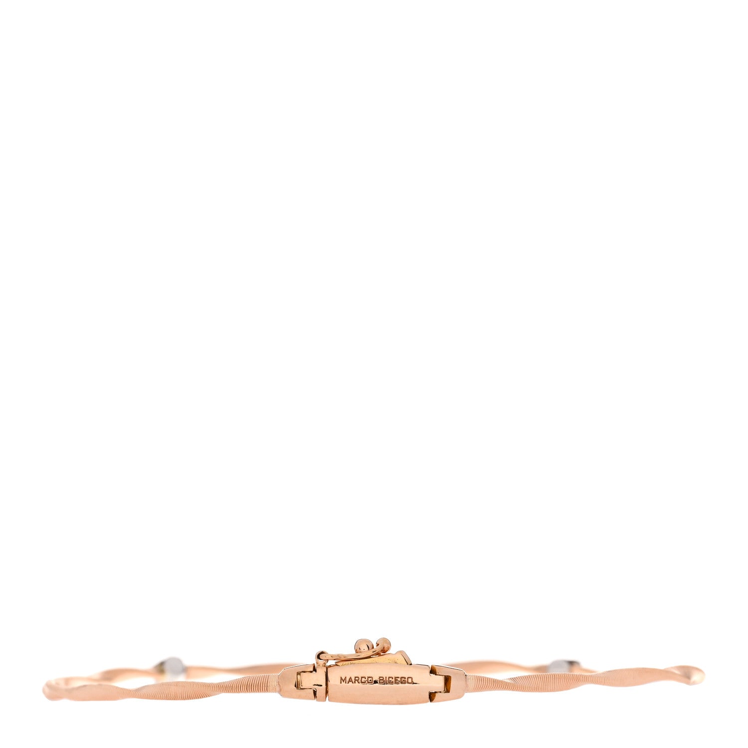 Marco Bicego 18K Rose Gold Diamond Marrakech Twisted Coil Bracelet 2 of 3