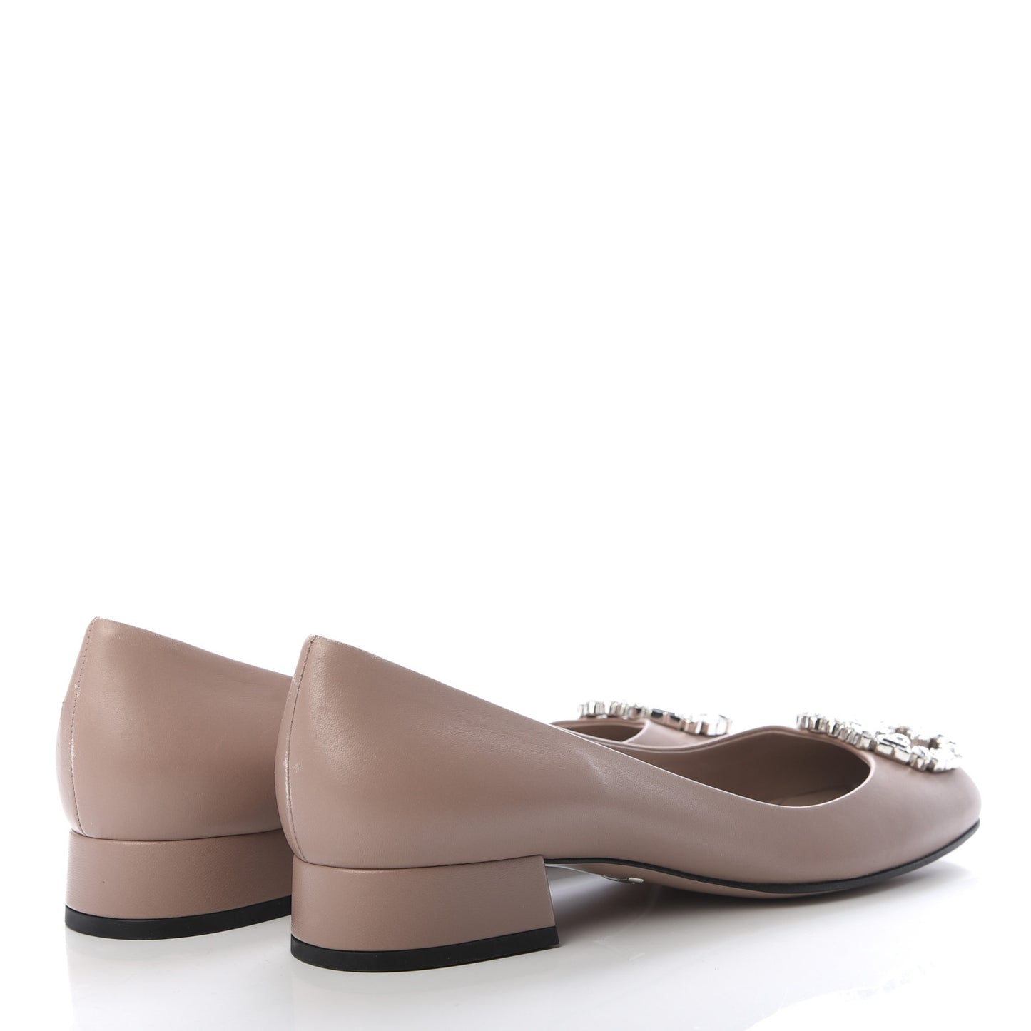 Nappa Crystal Interlocking G Ballet Flats 36.5 Dark Cipria