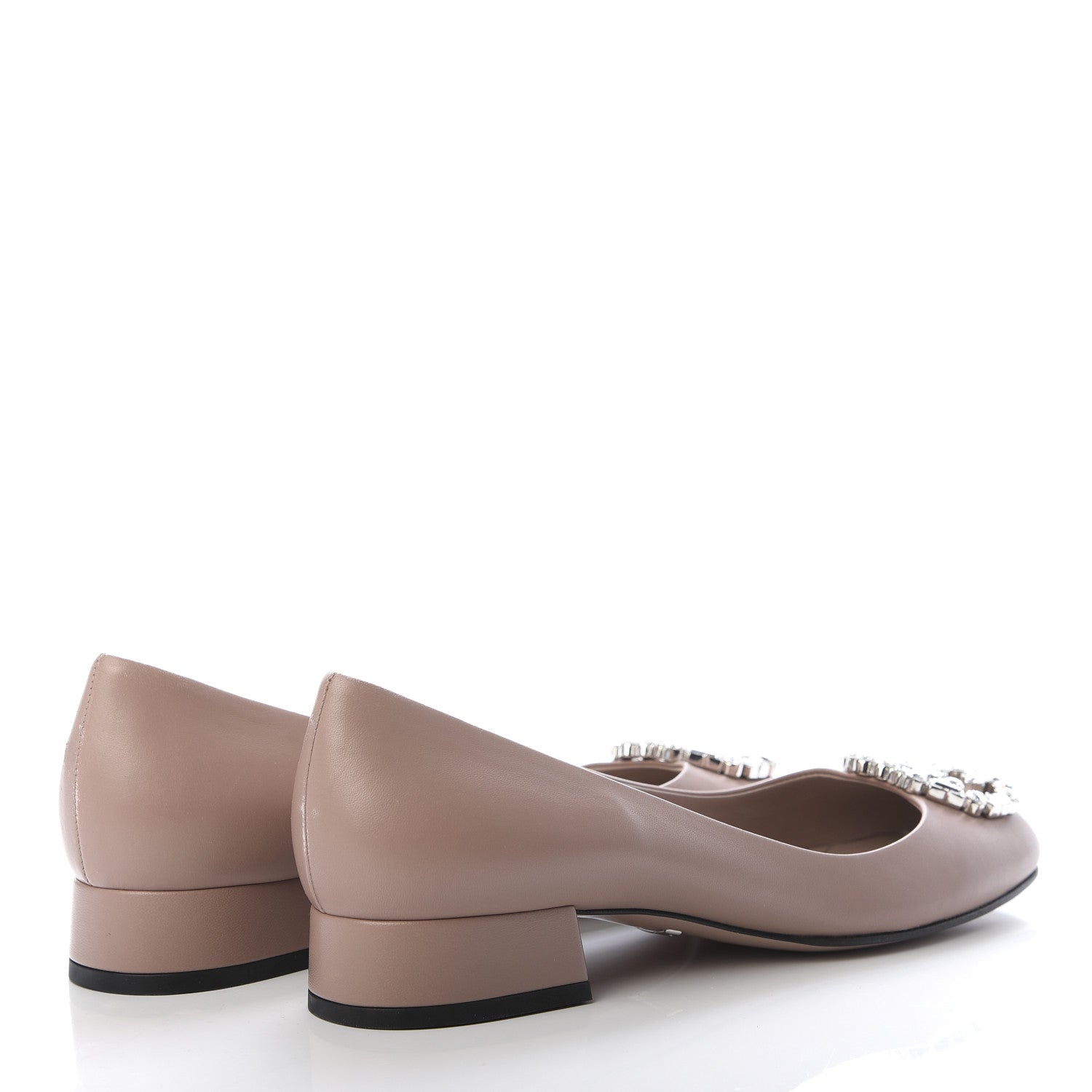 Gucci Nappa Crystal Interlocking G Ballet Flats 36.5 Dark Cipria 4 of 10
