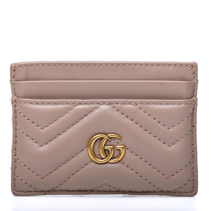 Gucci Calfskin Matelasse GG Marmont Card Holder Porcelain Rose 1 of 8