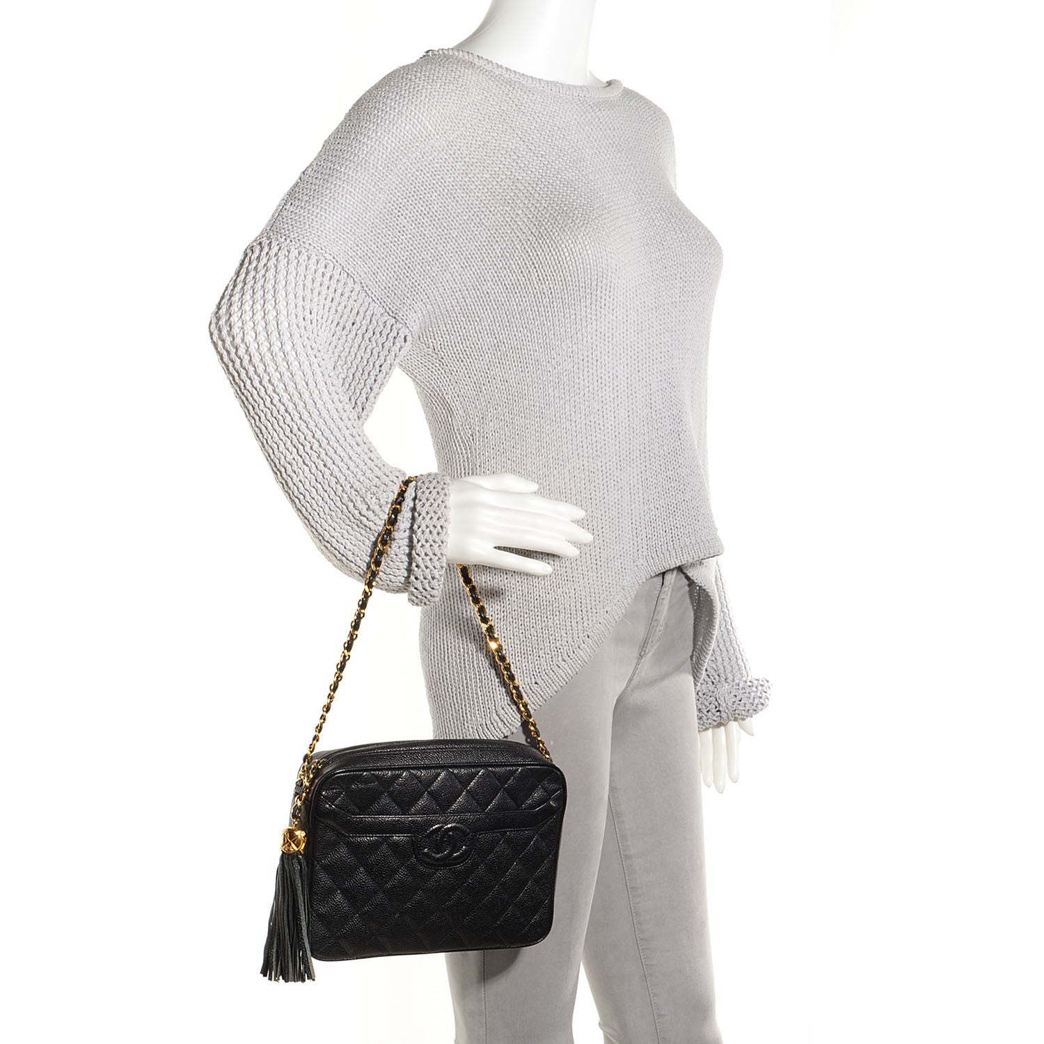 Chanel Caviar Quilted Camera Case Black 2 of 8
