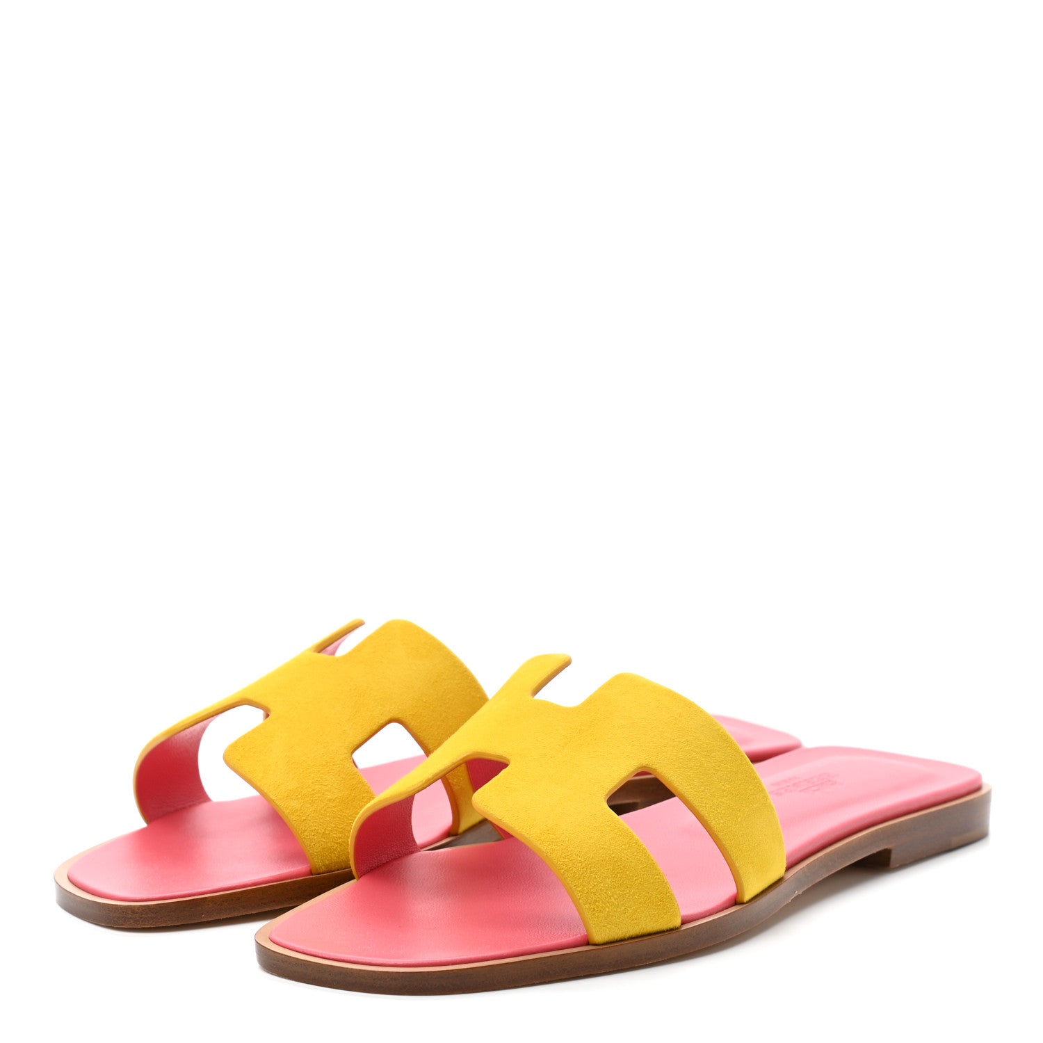 Hermes Suede Goatskin Oran Sandals 36 Jaune Sable 3 of 8