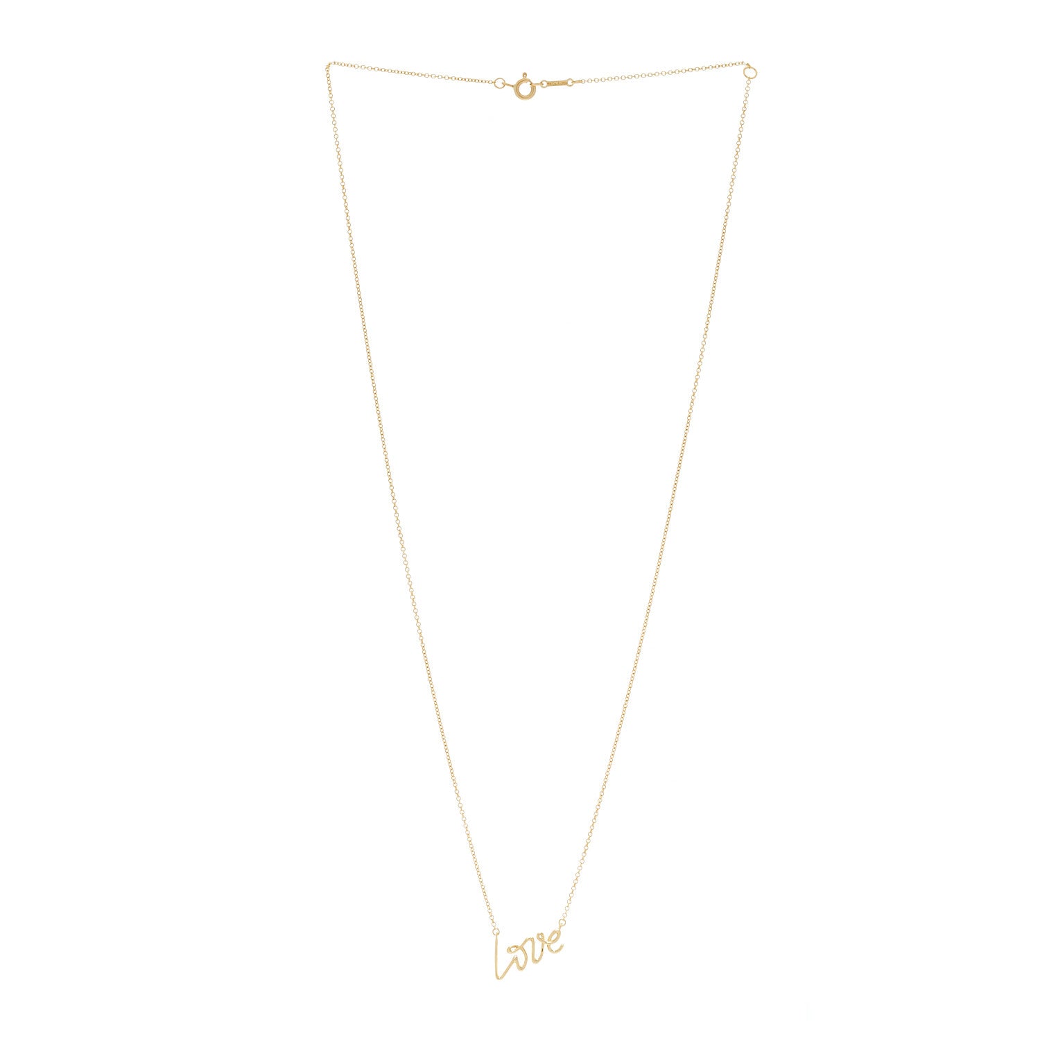 Tiffany 18K Yellow Gold Small Paloma's Graffiti Love Pendant Necklace 2 of 6