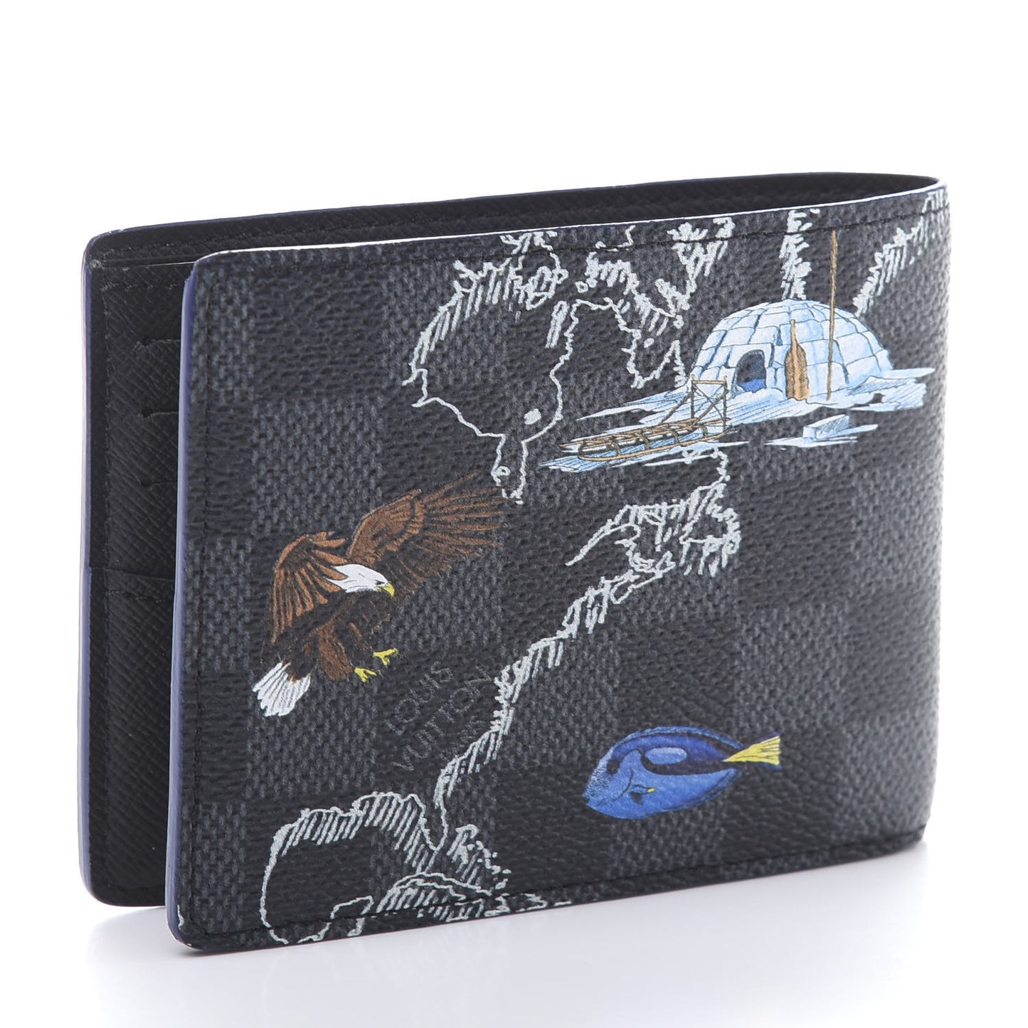 Damier Graphite World Map Slender Wallet