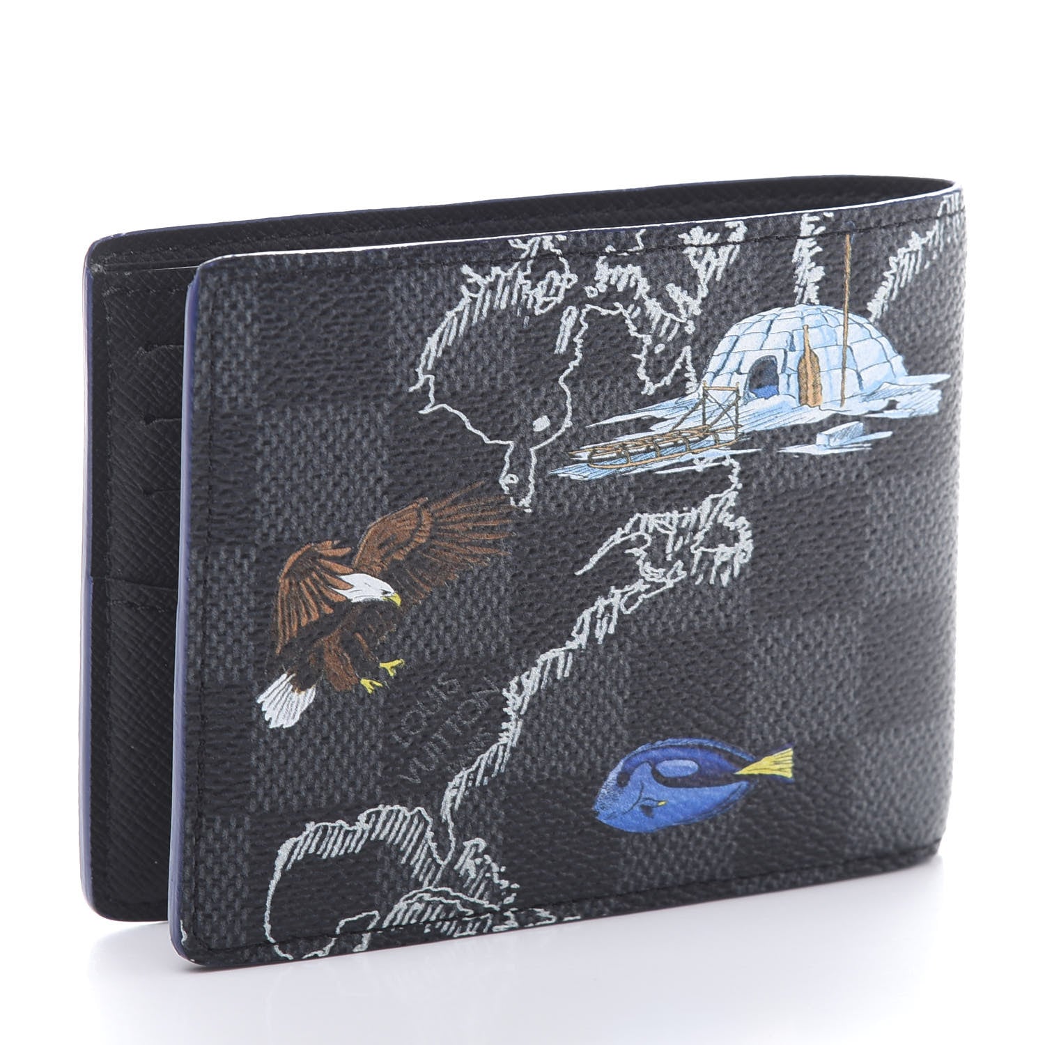 Louis Vuitton Damier Graphite World Map Slender Wallet 3 of 9