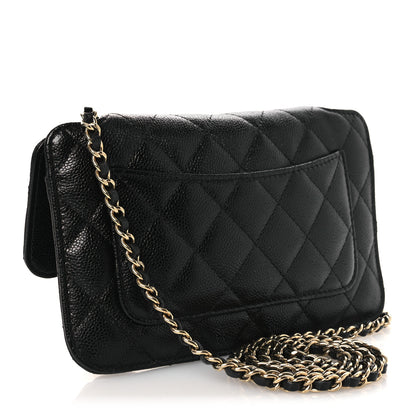 Chanel Caviar Fabric Foldable Tote Bag With Chain Black Multicolor 4 of 20