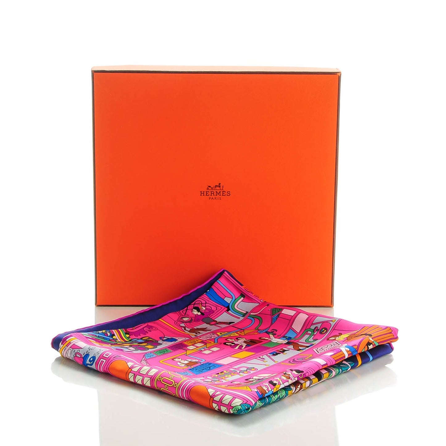 Silk La Maizeon Des Carres Scarf 90 Marine Rose Vert