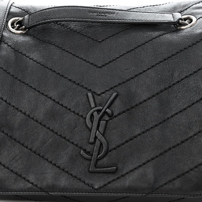Saint Laurent Vintage Lambskin Chevron Monogram Large Nolita Black 8 of 12