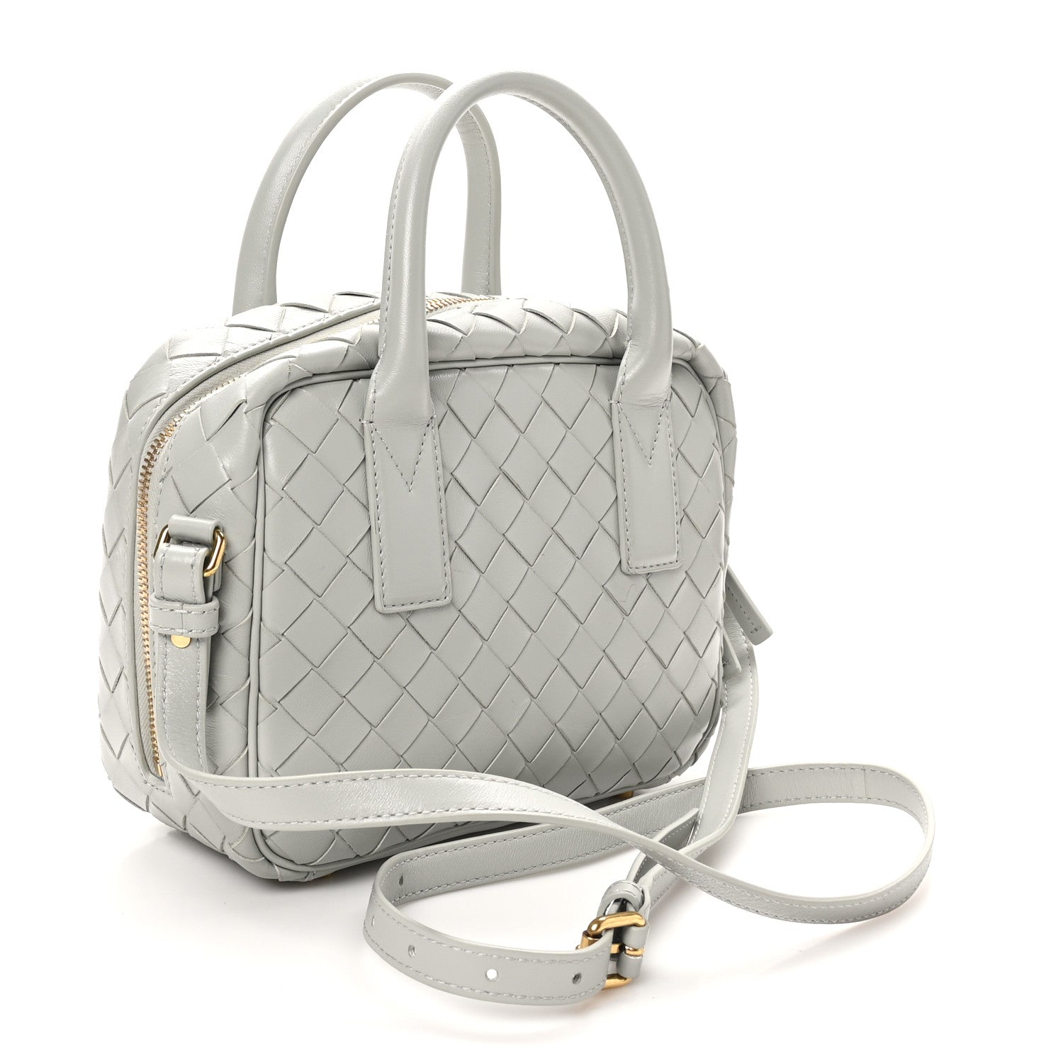 Bottega Veneta Lambskin Intrecciato Small Getaway Agate Grey 2 of 9