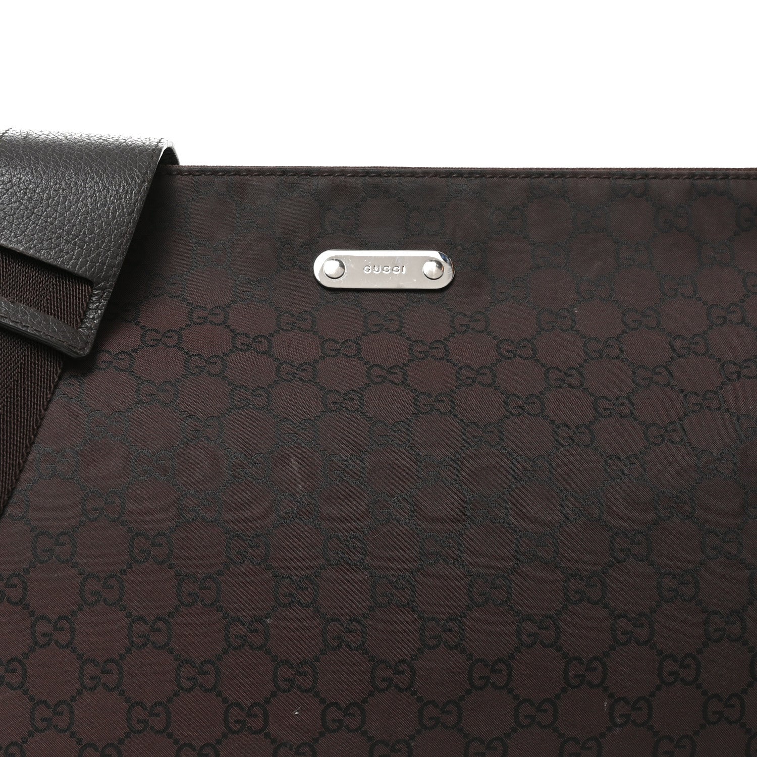 Gucci Nylon Monogram Messenger Bag  Dark Brown 7 of 9