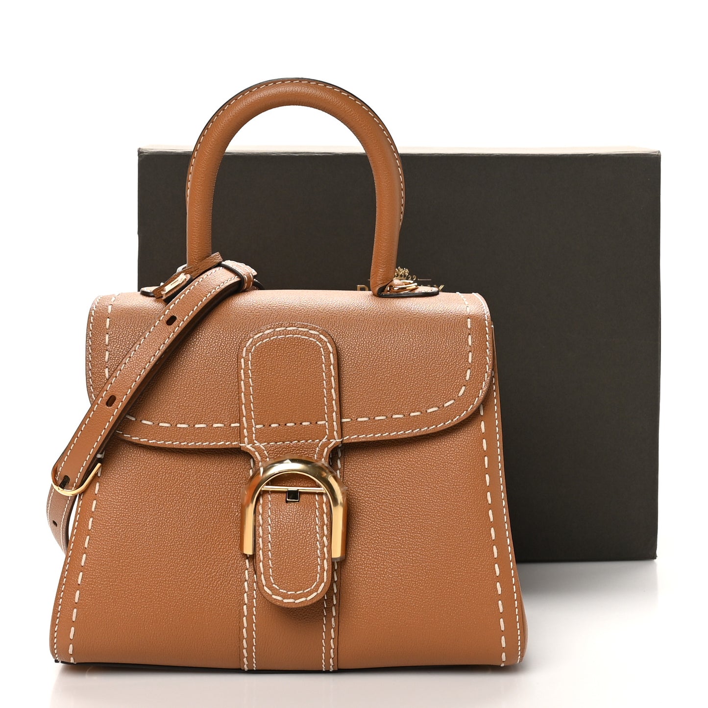 Grained Rodeo Calfskin Surpique PM Brillant Satchel Vegetal Ivory