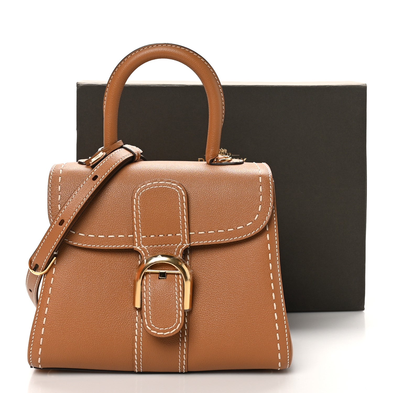 Delvaux Grained Rodeo Calfskin Surpique PM Brillant Satchel Vegetal Ivory 11 of 11