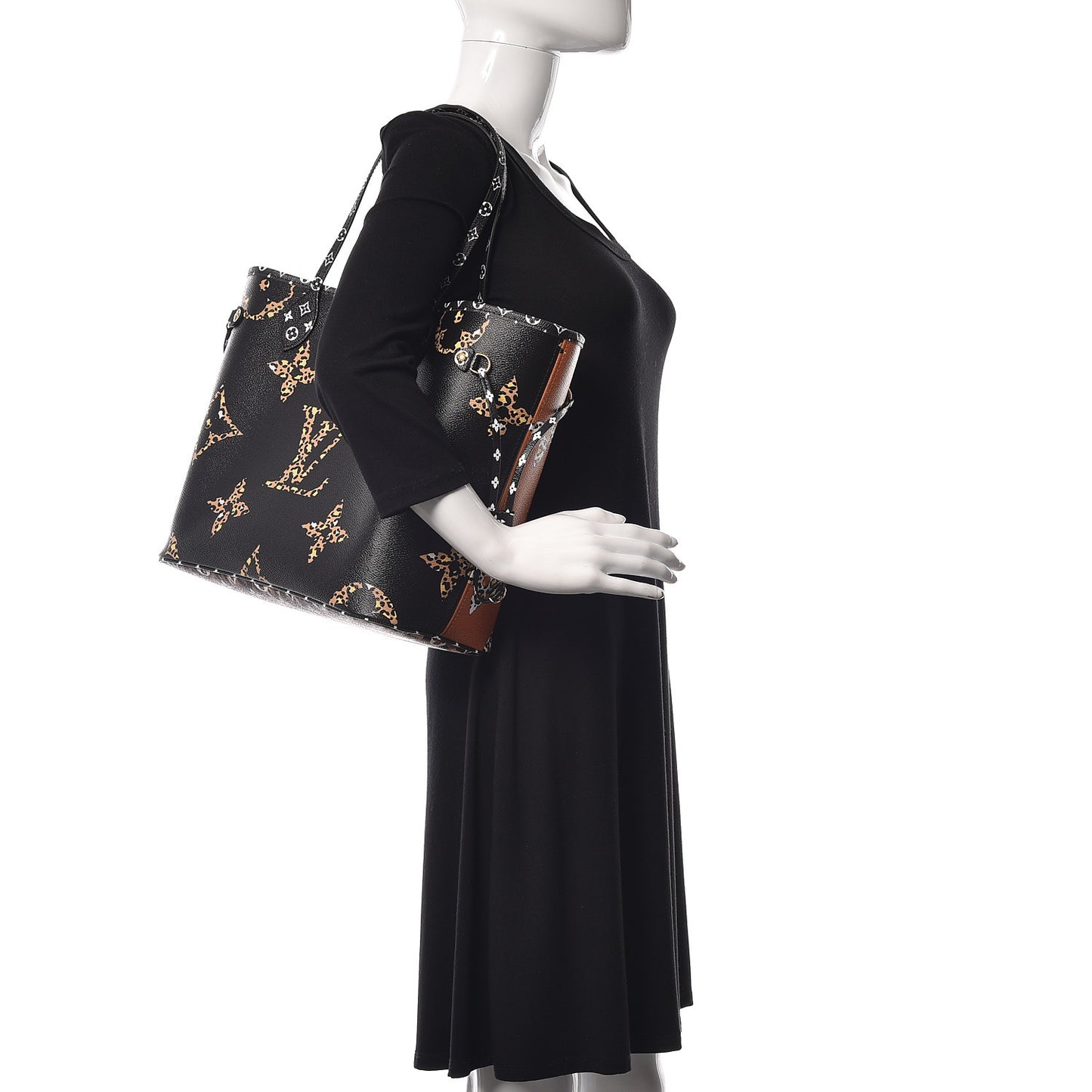 Monogram Giant Jungle Neverfull MM Black
