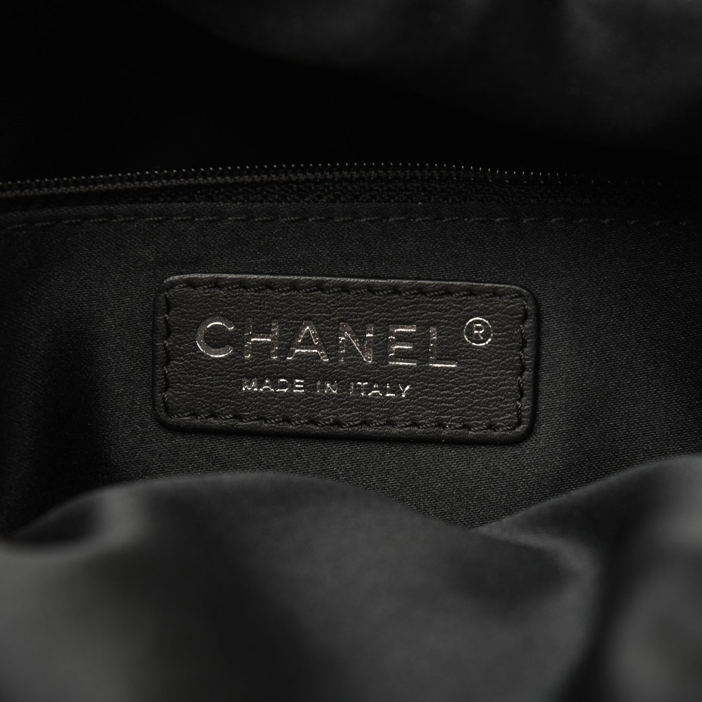 Lambskin Quilted Jumbo Grocery By Chanel Drawstring Shopping Bag Black