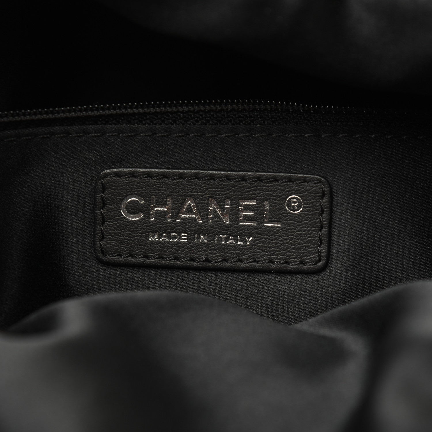 Chanel Lambskin Quilted Jumbo Grocery By Chanel Drawstring Shopping Bag Black 10 of 25