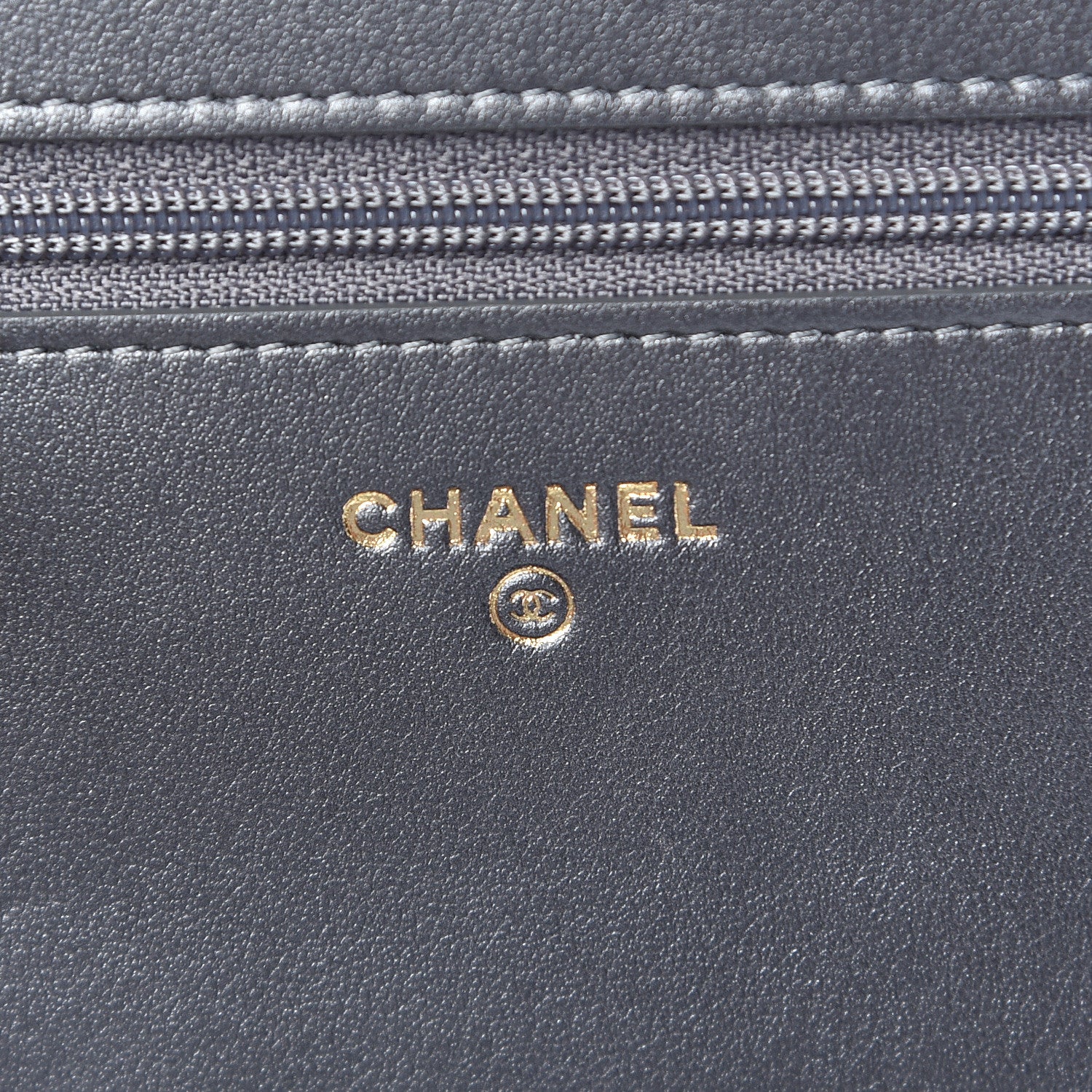 Chanel Iridescent Calfskin Velvet Stripe Wallet On Chain WOC Purple 6 of 11