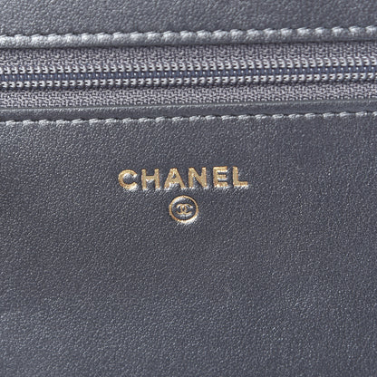 Chanel Iridescent Calfskin Velvet Stripe Wallet On Chain WOC Purple 6 of 11