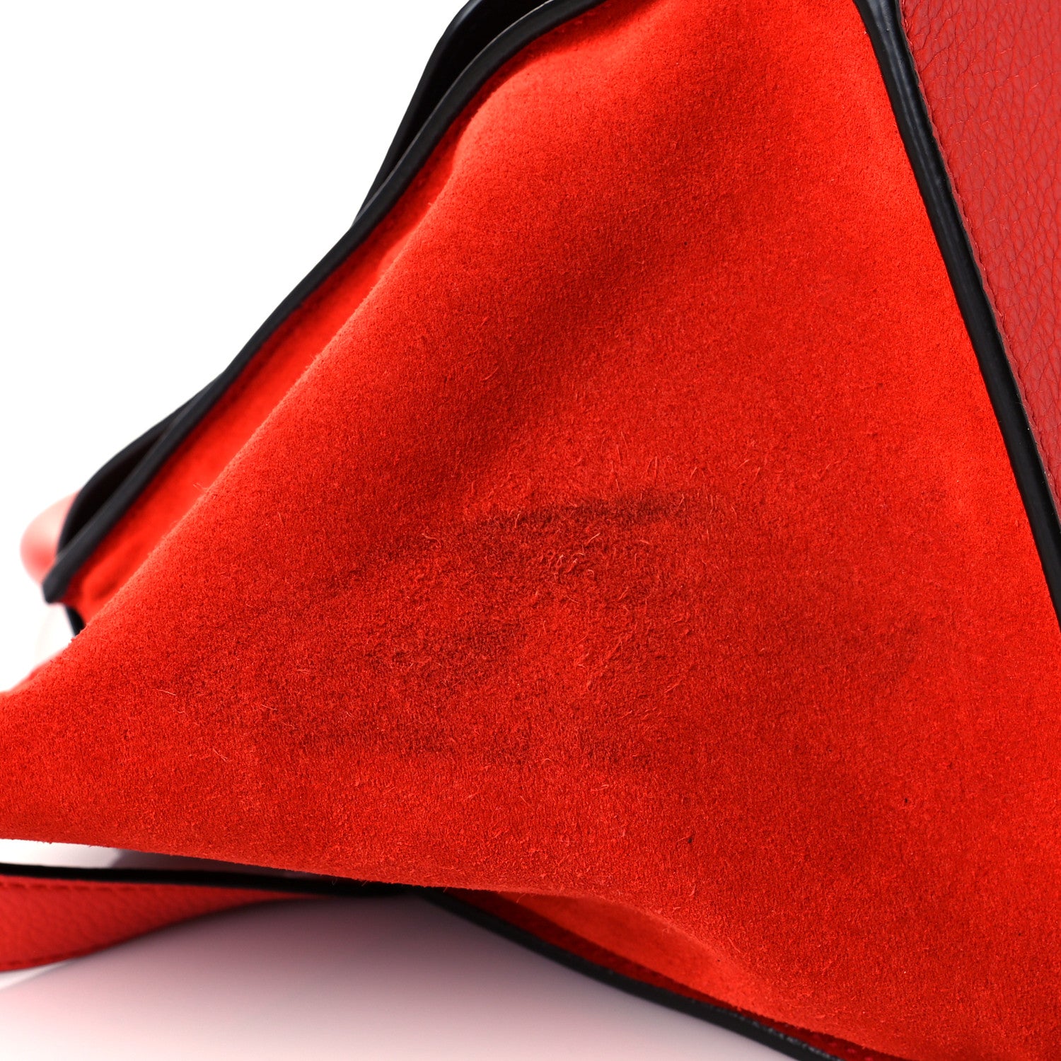 Celine Drummed Calfskin Suede Medium Trapeze Vermillion 11 of 12