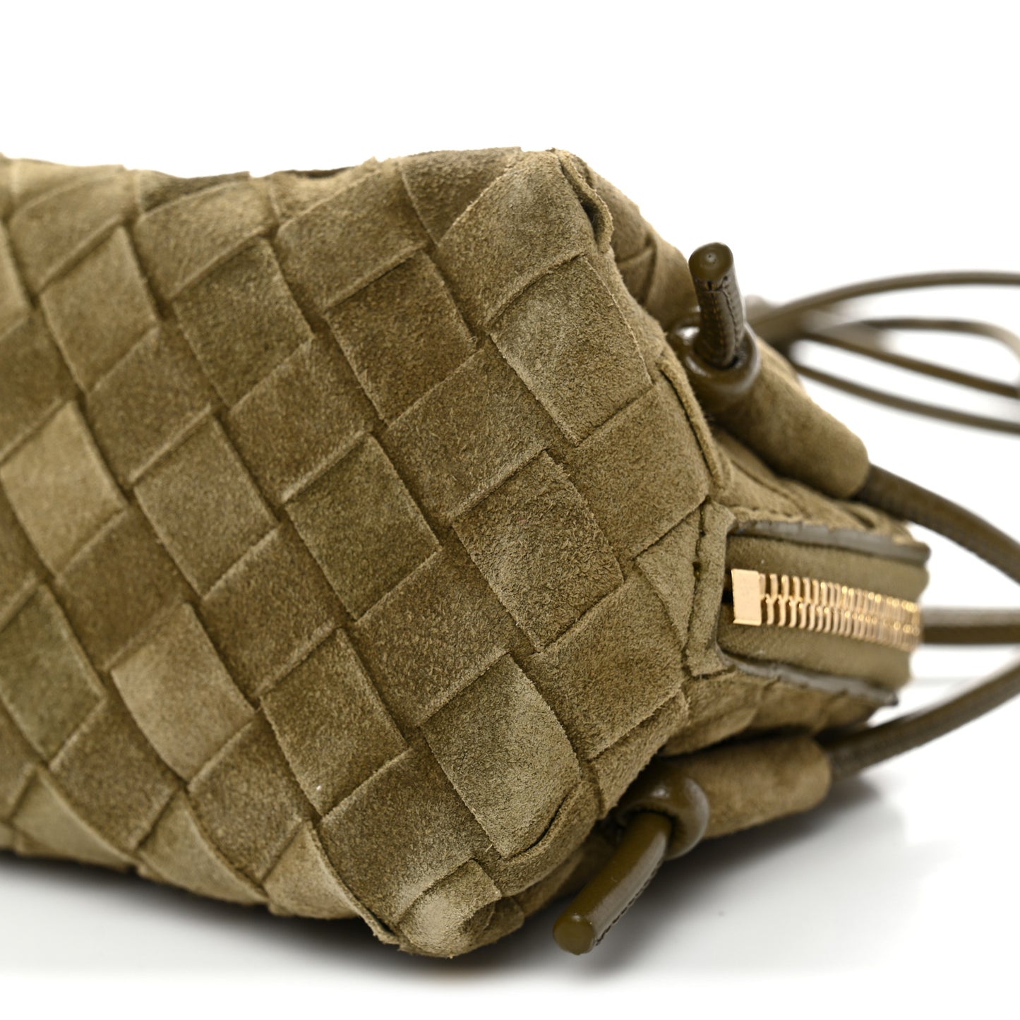 Suede Intrecciato Concert Pouch Cypress