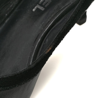 Chanel Velvet Lambskin Pearl CC Slingback Pumps 36 Black 9 of 9