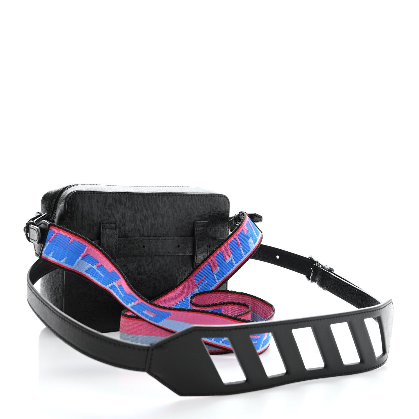 Saffiano Striped Diag Binder Belt Bag White Indus