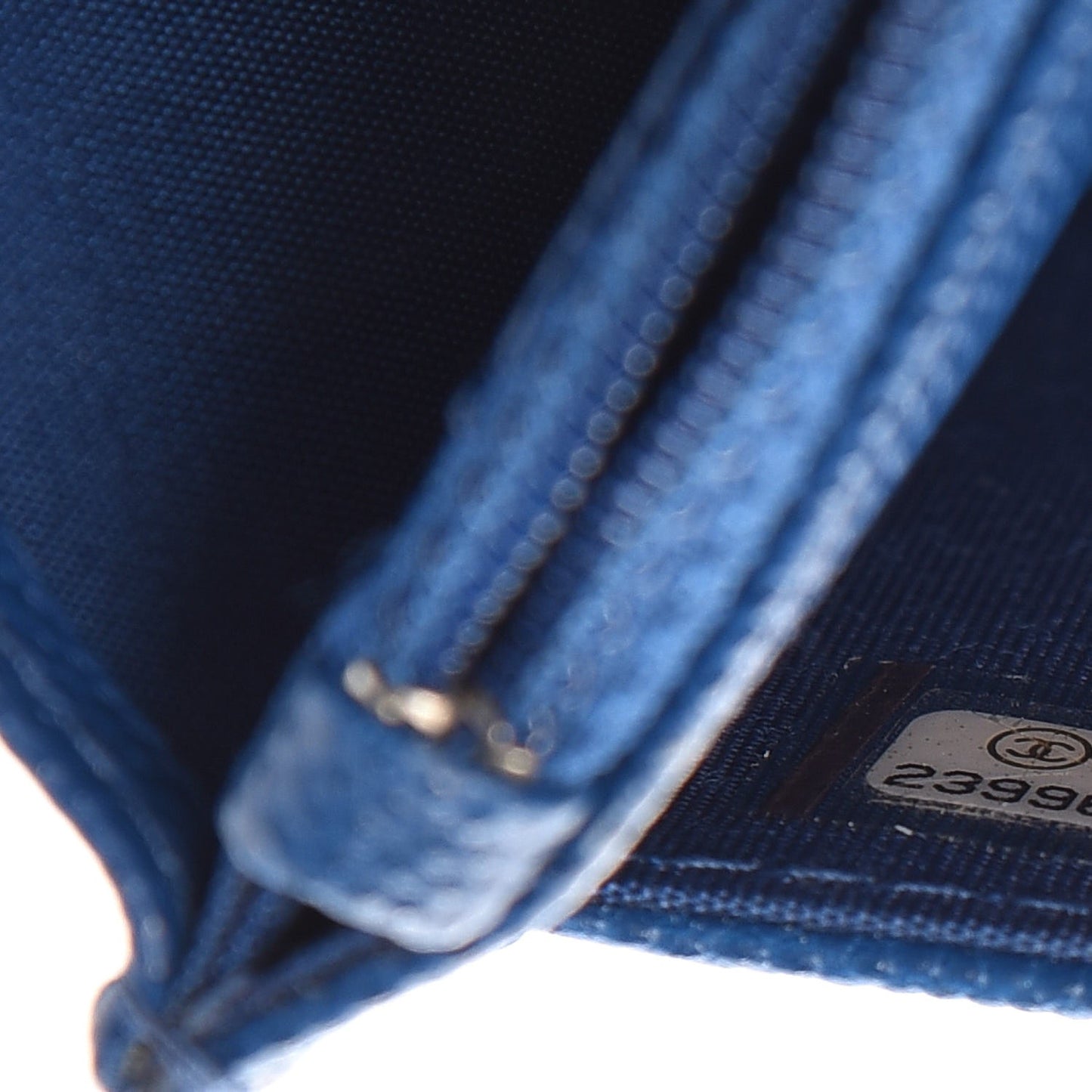 Caviar Quilted Boy Wallet On Chain WOC Blue