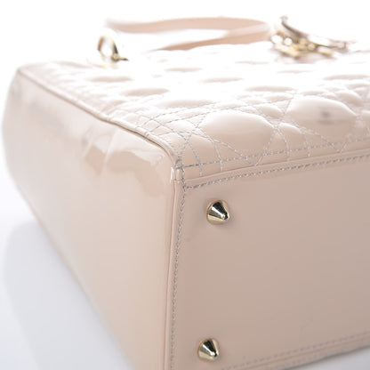Christian Dior Patent Cannage Medium Lady Dior Beige 9 of 16