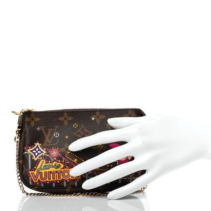 Louis Vuitton Monogram 2020 Christmas Animation Roller Coaster Mini Pochette Accessories Pivoine 2 of 7