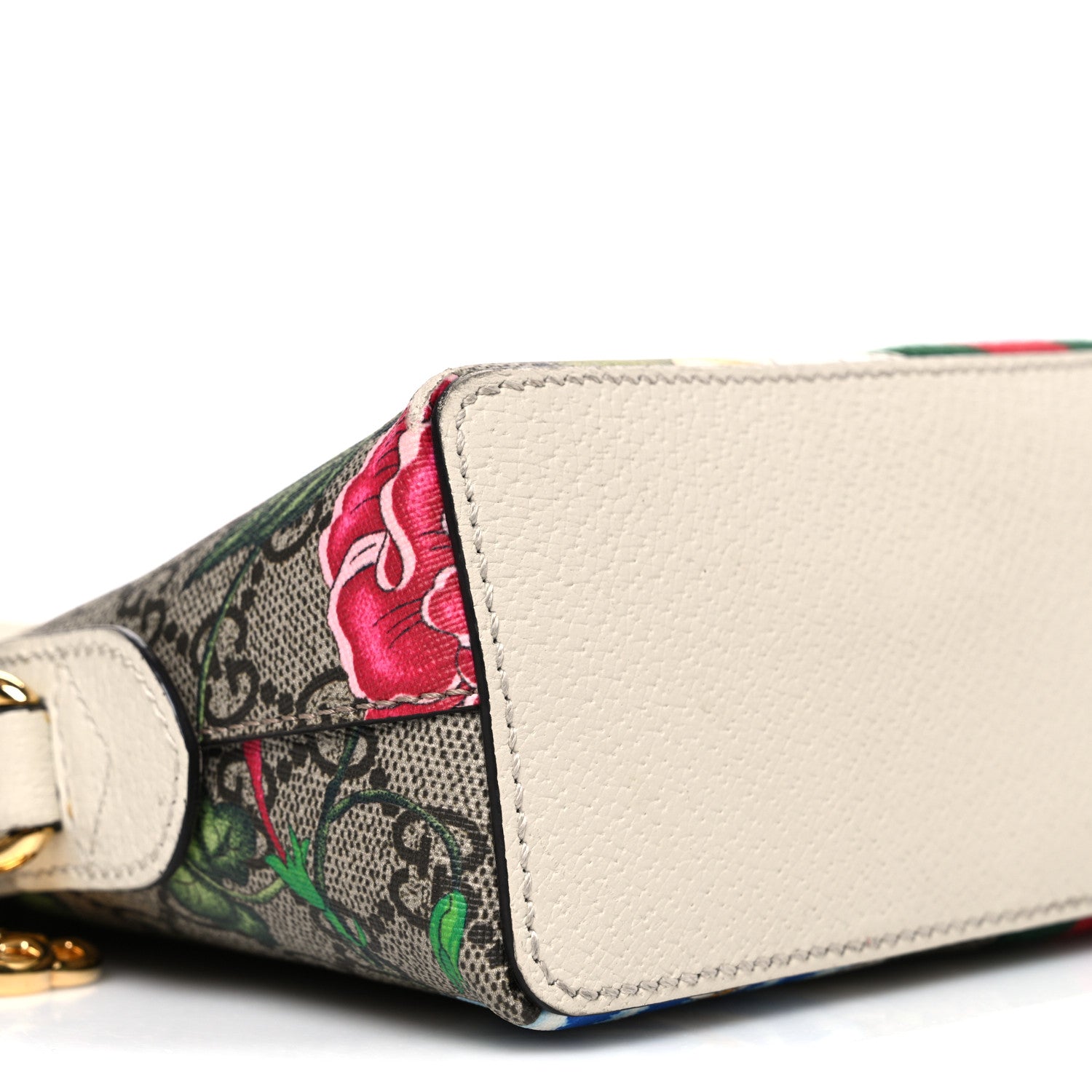 Gucci GG Supreme Monogram Flora Web GG Small Ophidia Dome Shoulder Bag White 9 of 11