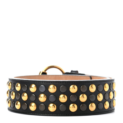 Gucci Calfskin Horsebit Studded Buckle Belt 85 34 Black 2 of 5