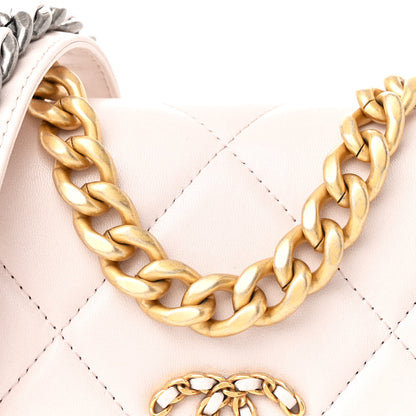 Chanel Lambskin Quilted Chanel 19 Wallet On Chain WOC Light Pink 9 of 12