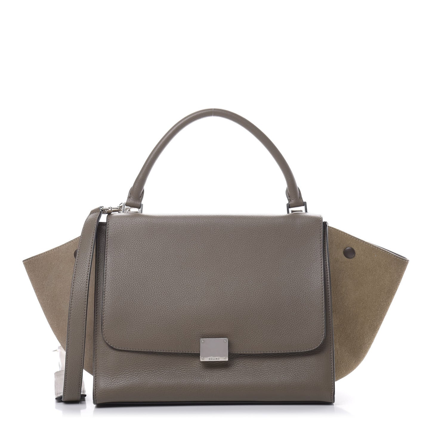 Drummed Calfskin Suede Medium Trapeze Souris