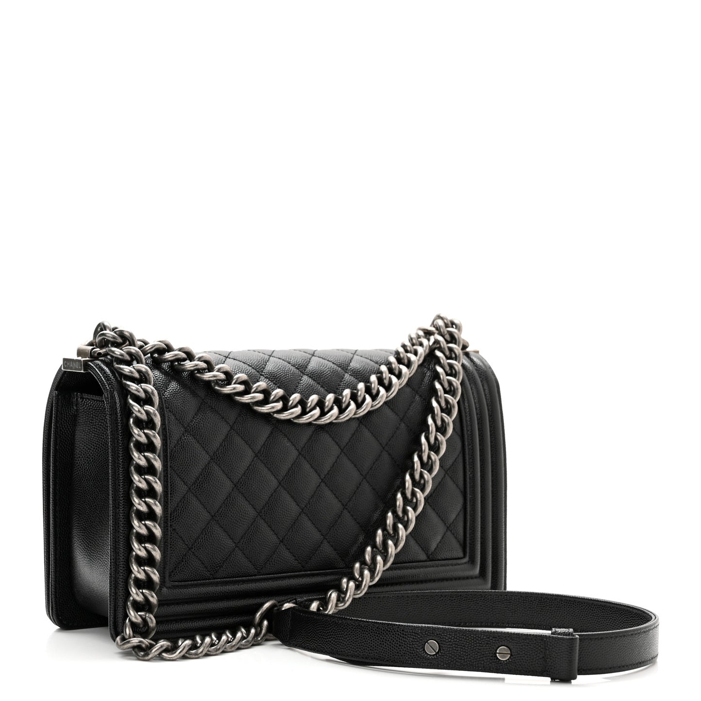 Caviar Quilted Medium Boy Flap Black
