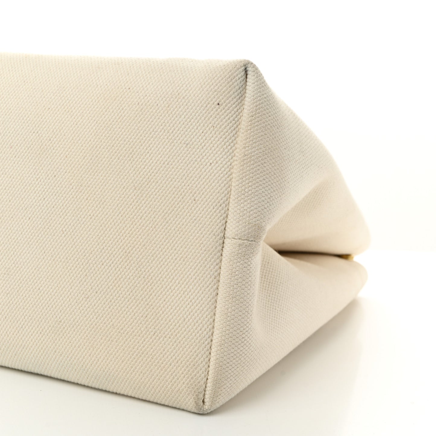 Canvas Calfskin Logo Print Small Horizontal Cabas Natural Tan