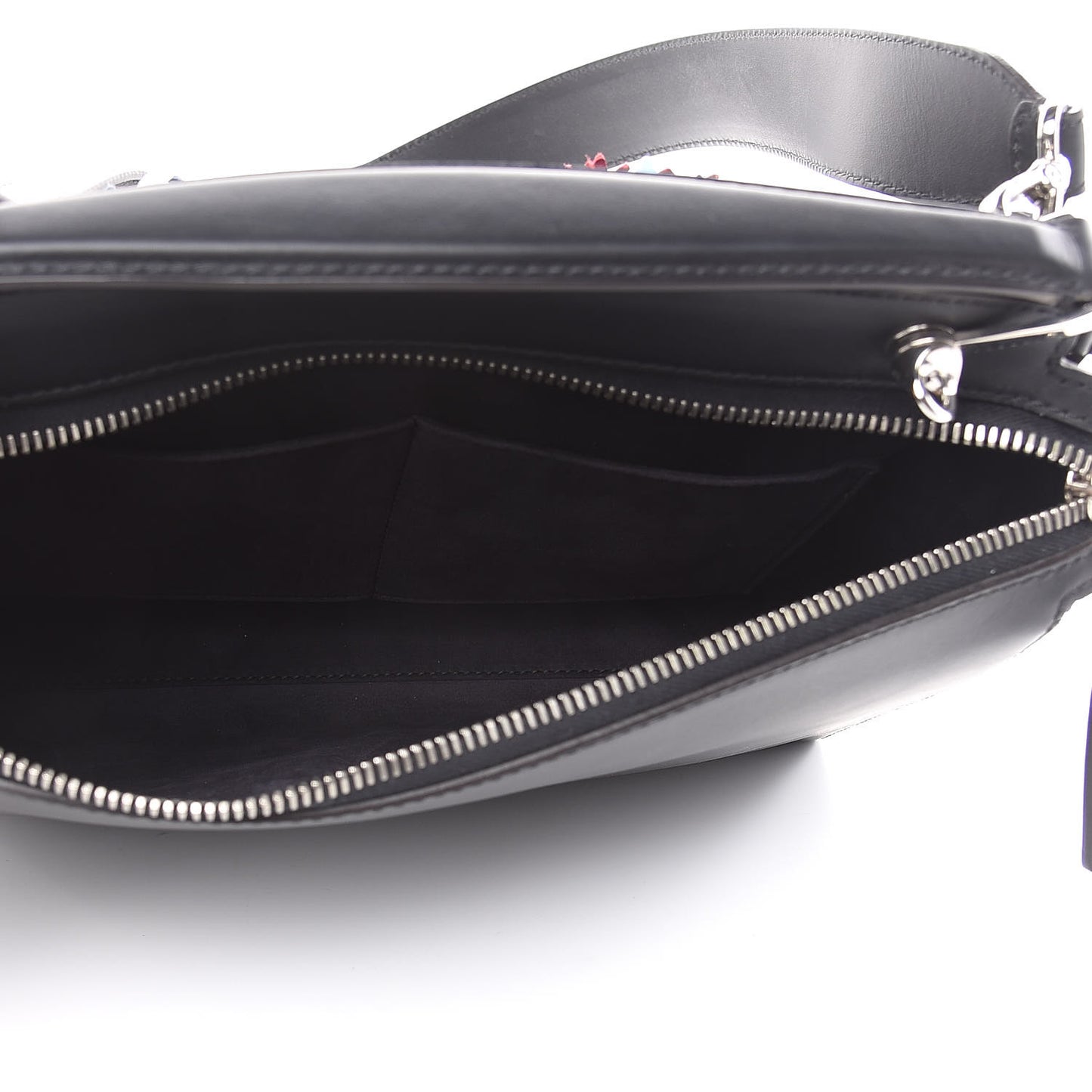 Calfskin Flowerland Medium Dotcom Satchel Black Multicolor