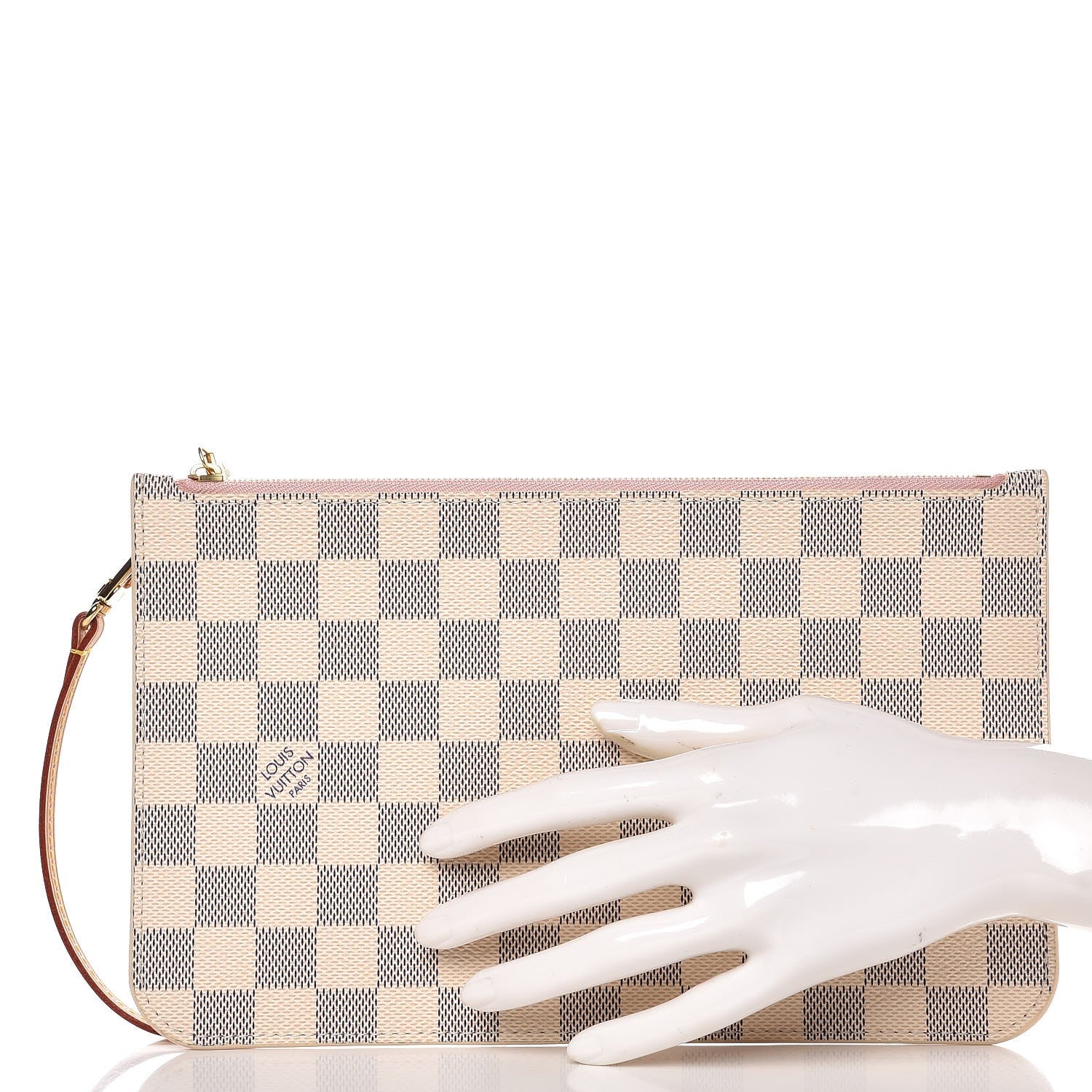 Louis Vuitton Damier Azur Neverfull MM GM Pochette Rose Ballerine 2 of 7