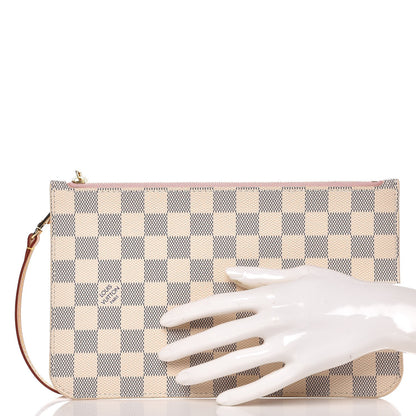Louis Vuitton Damier Azur Neverfull MM GM Pochette Rose Ballerine 2 of 7
