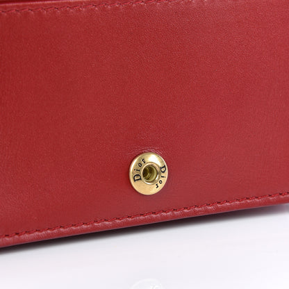 Christian Dior Lambskin Cannage Studded Lady Dior Card Holder Red 7 of 9