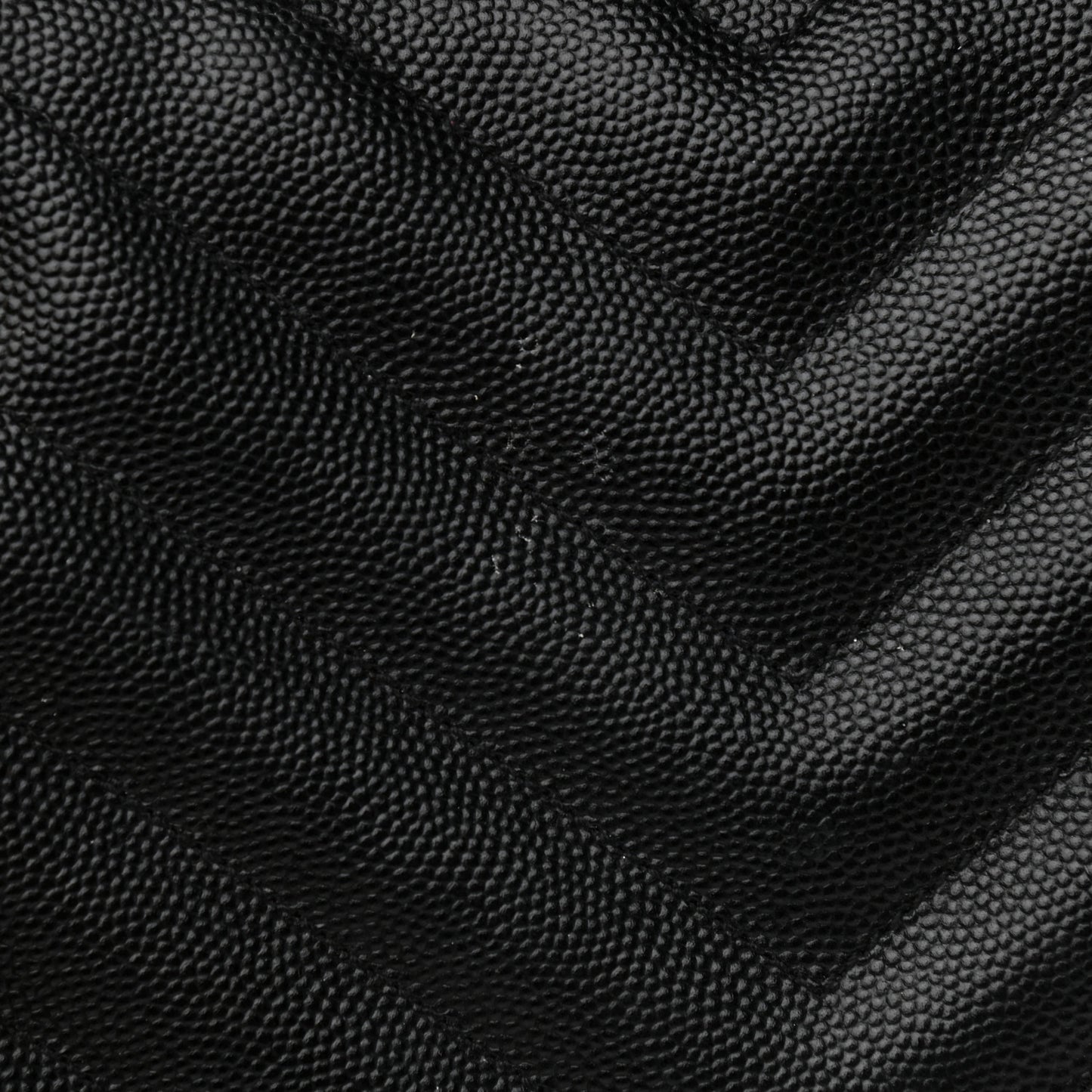 Grain De Poudre Matelasse Chevron Monogram Shopping Bag Black