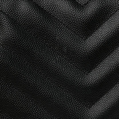 Saint Laurent Grain De Poudre Matelasse Chevron Monogram Shopping Bag Black 7 of 11
