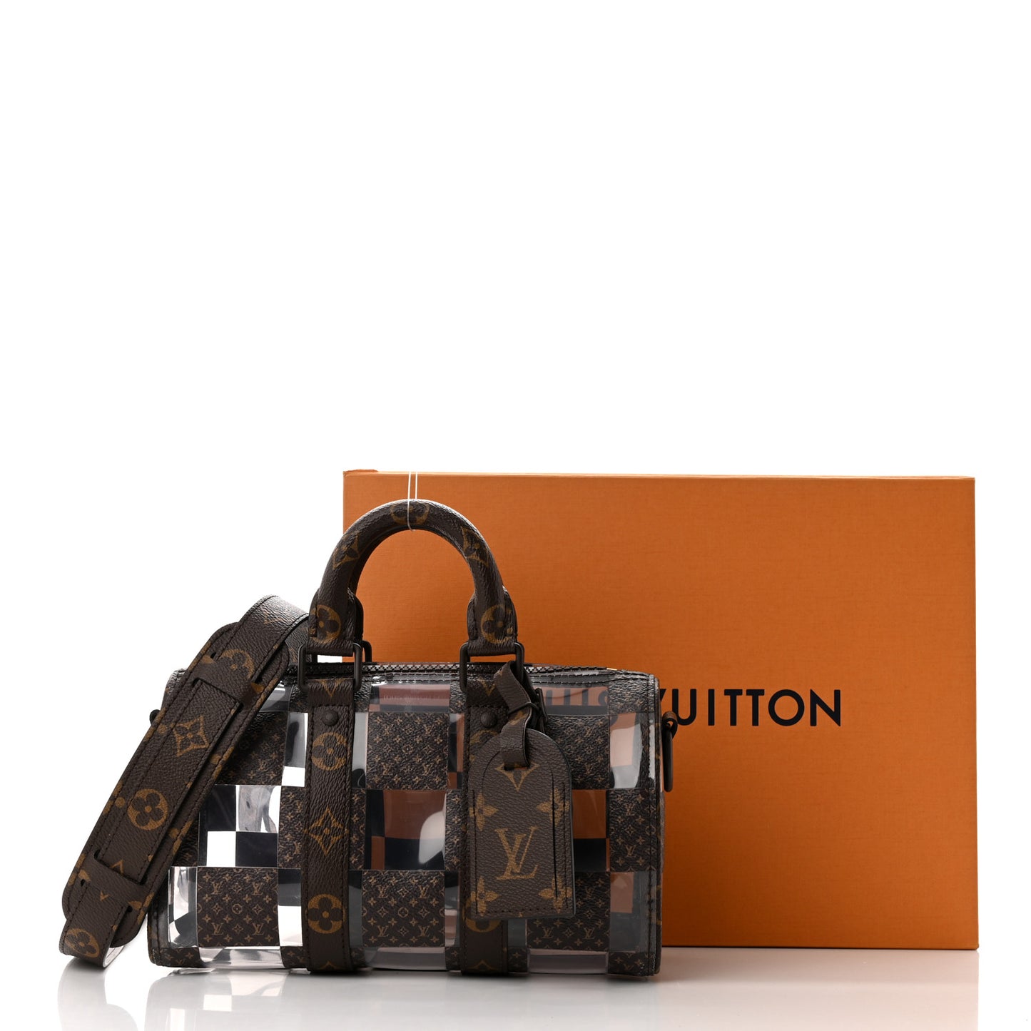 PVC Monogram Chess Keepall Bandouliere 25
